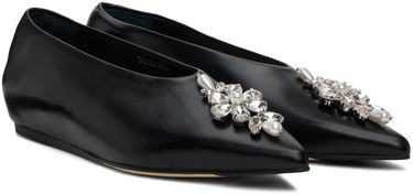 Oblačila Simone Rocha Simone Rocha Embellished Pointed Toe Ballerina Flats Črna | PMP18B 0799, 3