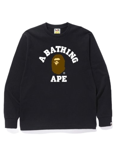 Majica BAPE College L/S Tee Črna | 1I80-111-011