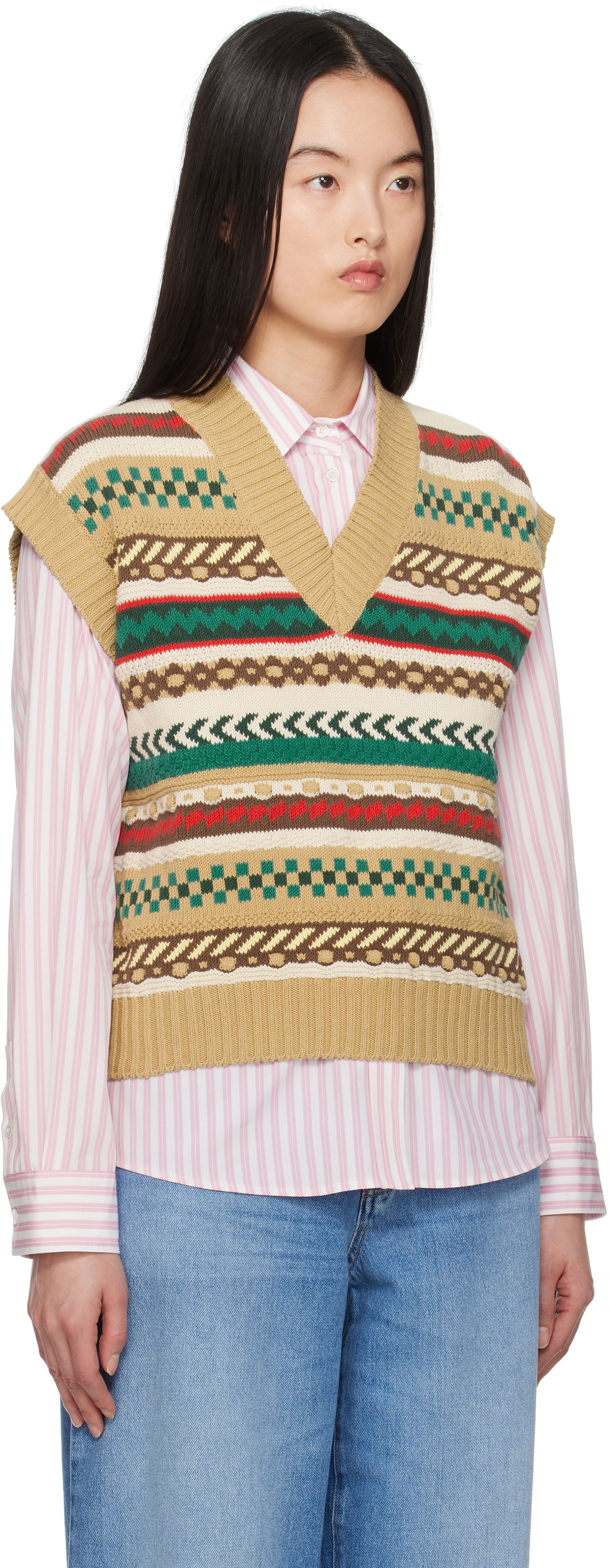 Pleteni pulover Max Mara Weekend Max Mara Vicino Knit Vest Bež | 2515351021600, 1