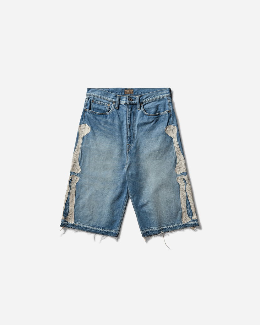 Kratke hlače KAPITAL 14oz Denim 5P Bone Shorts Modra | EK-1448SPA PRO