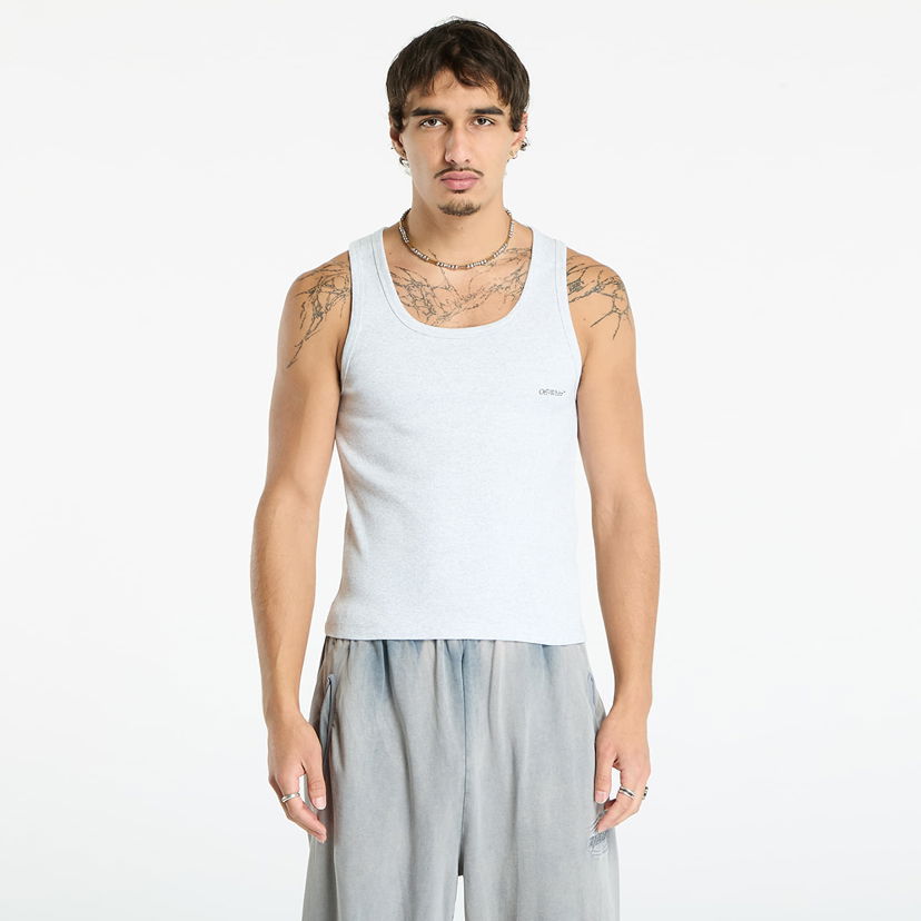 Majica brez rokavov Off-White Off-White Bookish Rib Tank Top Siva | OMUY006C99JER0020810