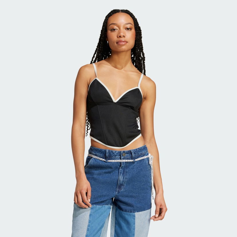 Majica brez rokavov adidas Performance Atlanta Cut Line Corset Črna | IW5675