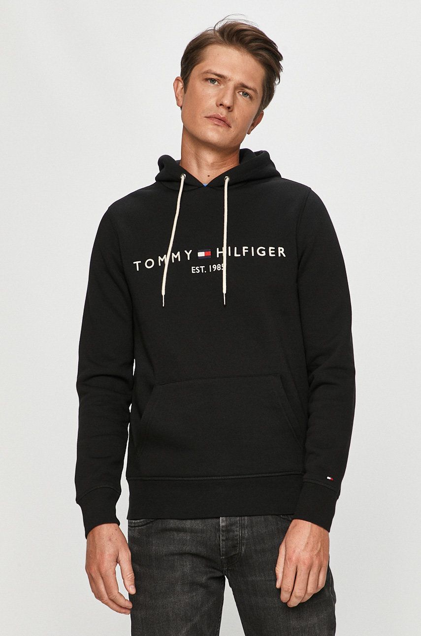 Pulover Tommy Hilfiger Hoodie Logo Črna | MW0MW10752, 0