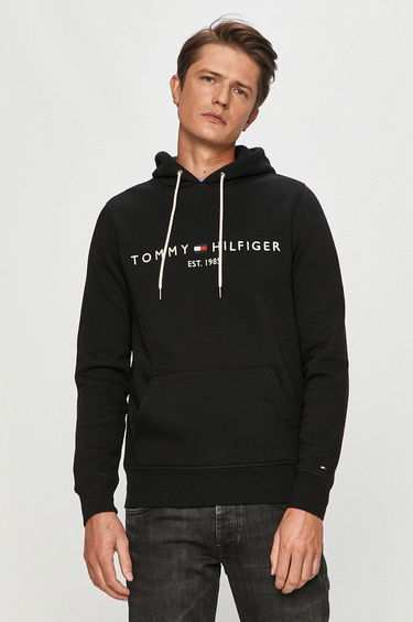 Pulover Tommy Hilfiger Hoodie Logo Črna | MW0MW10752, 0