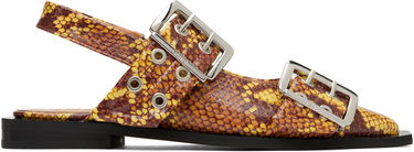 Obleke GANNI GANNI Feminine Buckle Flats Rumena | S2940, 0