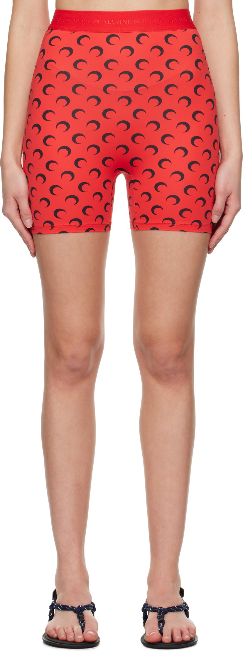 Kratke hlače Marine Serre Marine Serre Moon Jersey Sport Shorts Rdeča | WSH007A CJER0001