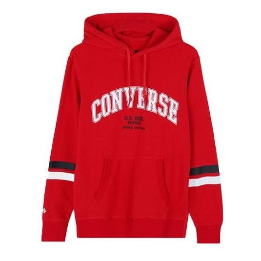 Pulover Converse Converse Men's Collegiate Text Pullover Hoodie Rdeča | 10017352-A04, 0
