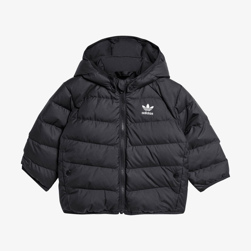 Puhovka adidas Originals adidas Padded Hooded Puffer Down Jacket Črna | IX7493