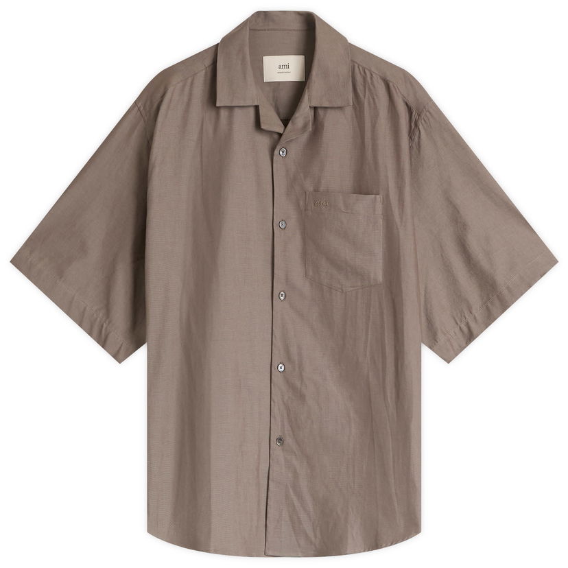 Srajce AMI AMI Paris Short Sleeve Boxy Shirt Rjava | HSH236-CO0099-0953