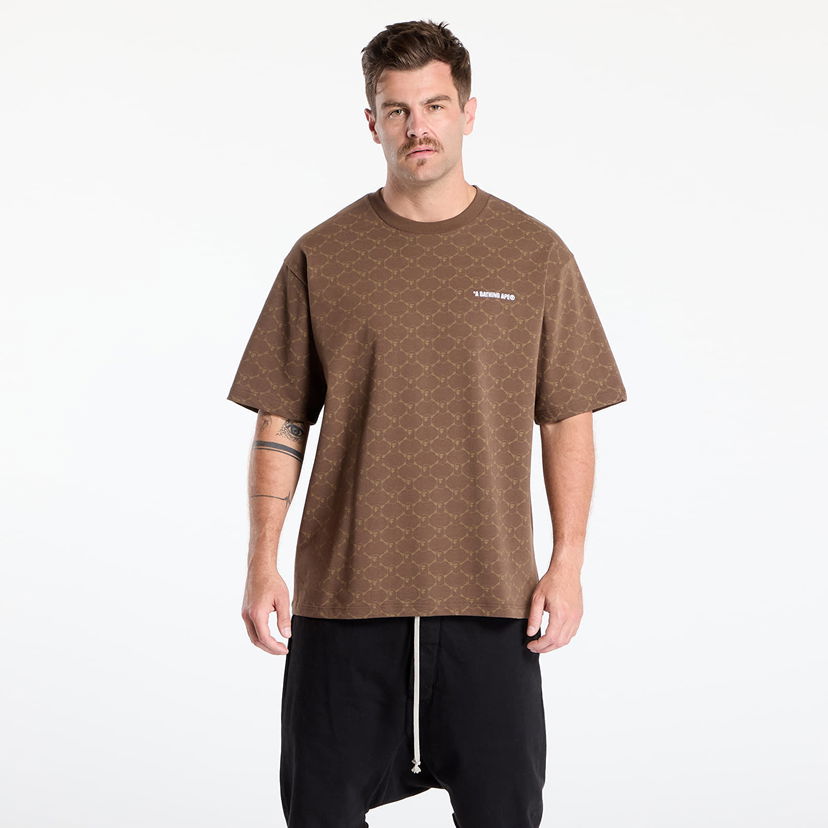 Majica BAPE A BATHING APE College Monogram Logo Relaxed Fit Tee Rjava | 001CSL301316MBRW