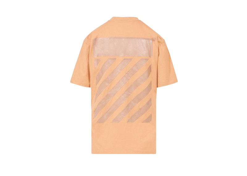 Majica Off-White Diagonal Regular T-Shirt Oranžna | OWAA049F22JER0016060