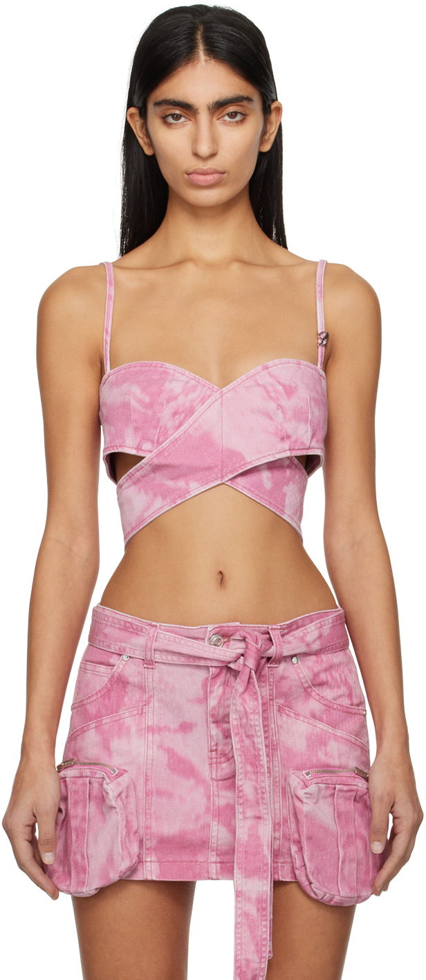 Modrček Blumarine Pink Denim Tie-Front Camisole Roza | P422J137A, 0