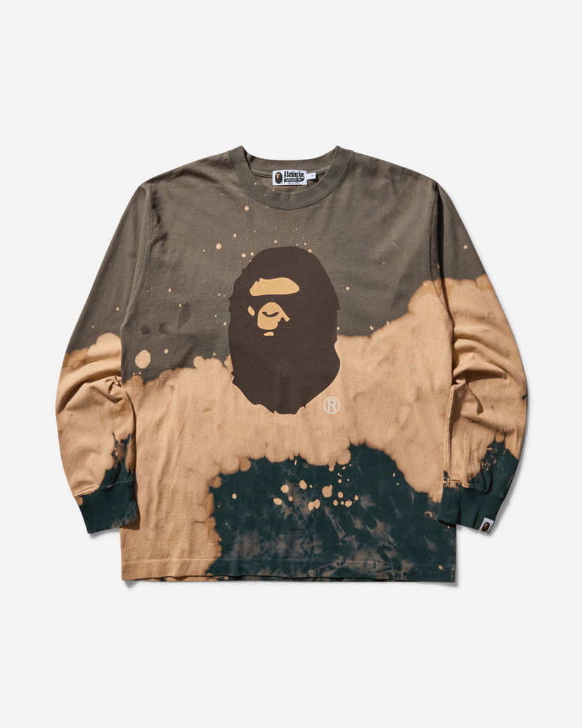 Majica BAPE Tie Dye Ape Head Longsleeve T-Shirt Rjava | 1K80111005 BEIGE