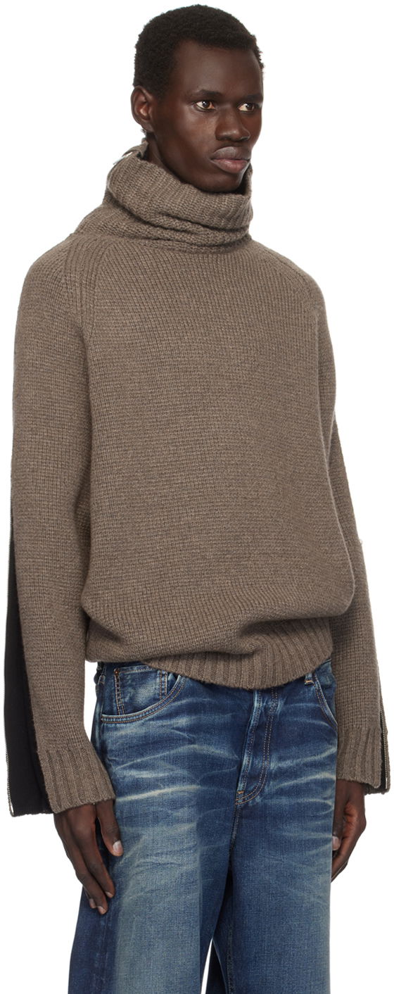 Pleteni pulover Helmut Lang Suitcase Turtleneck Sweater Rjava | O06HM797, 1