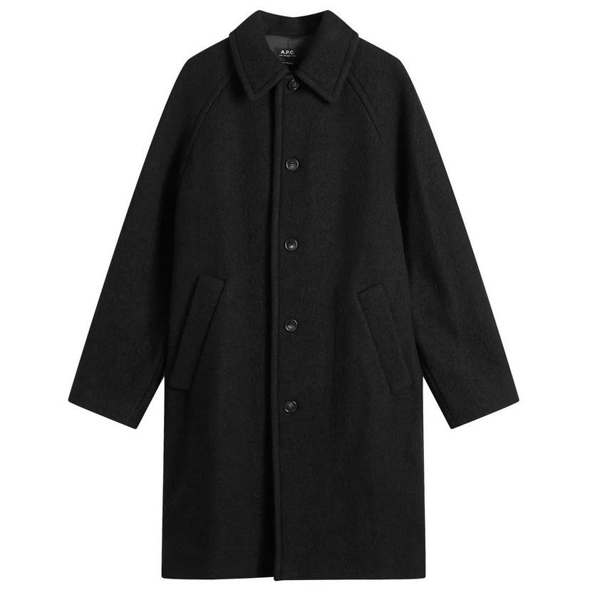 Plašči A.P.C. Gaston Felted Wool Overcoat Size Small Črna | WVBEH-H01516-LZZ