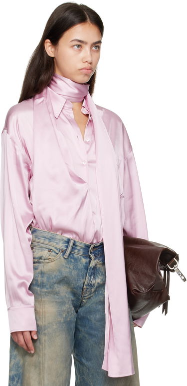 Srajce Acne Studios Acne Studios Layered Satin Blouse Roza | AC0772-, 1