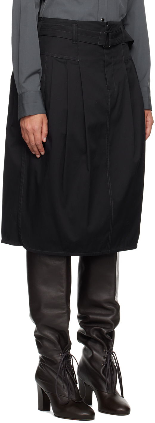 Krila LEMAIRE LEMAIRE Pleated Belted Midi Skirt Črna | SK1010 LF824, 1