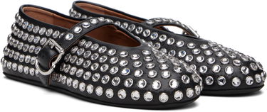 Oblačila Alaïa ALAÏA Lambskin Ballerina Flats with Strass Črna | AA3A029CK116, 3