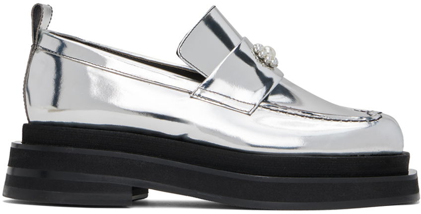 Modni dodatki Simone Rocha Simone Rocha Heart Toe Platform Loafers Kovinski | LOF1D 0791, 0