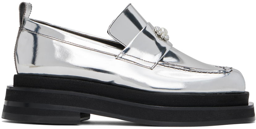 Modni dodatki Simone Rocha Simone Rocha Heart Toe Platform Loafers Kovinski | LOF1D 0791