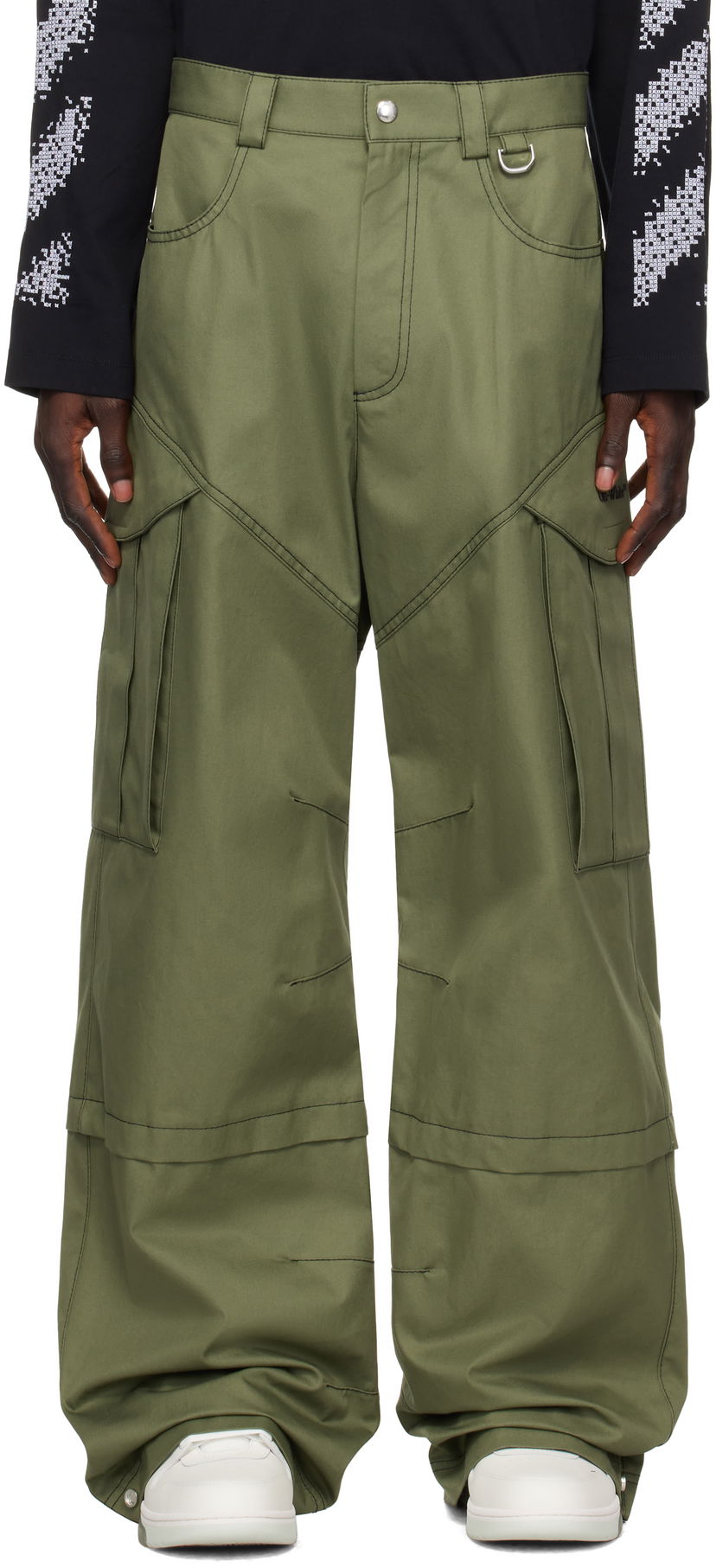 Cargo hlače Off-White Cotton Cargo Pants Zelena | OMCF042F24FAB0015810