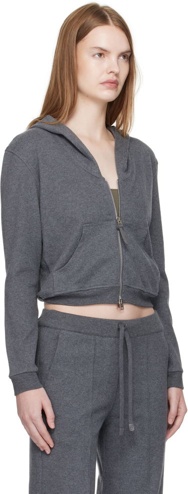 Pulover Tom Ford TOM FORD Peachy Hand Cotton Jersey Zip-Up Hoodie Siva | FLJ067-JEX173, 1