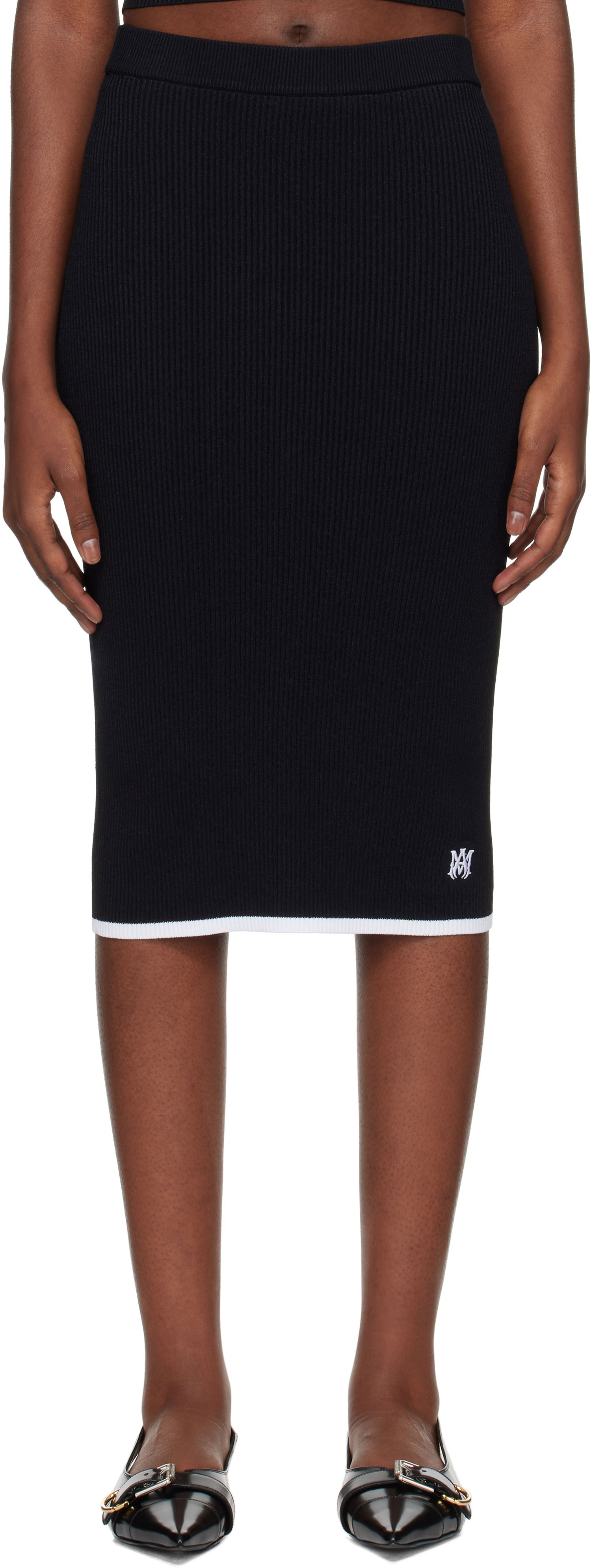 Krila AMIRI Midi Skirt Črna | AWKNSH1011, 0