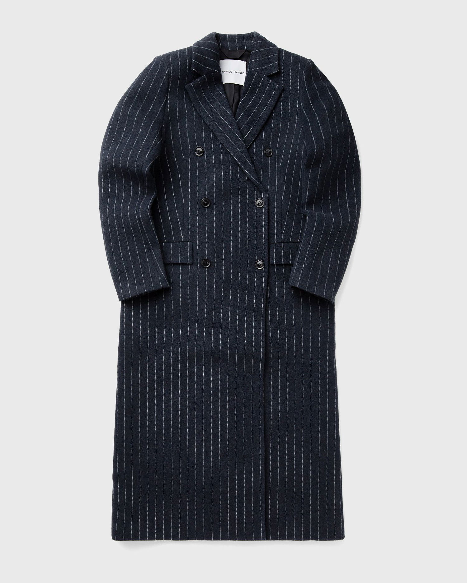 Plašči Samsoe Samsoe Double-Breasted Pinstripe Coat Mornarica | F24900016-CLR002321, 1
