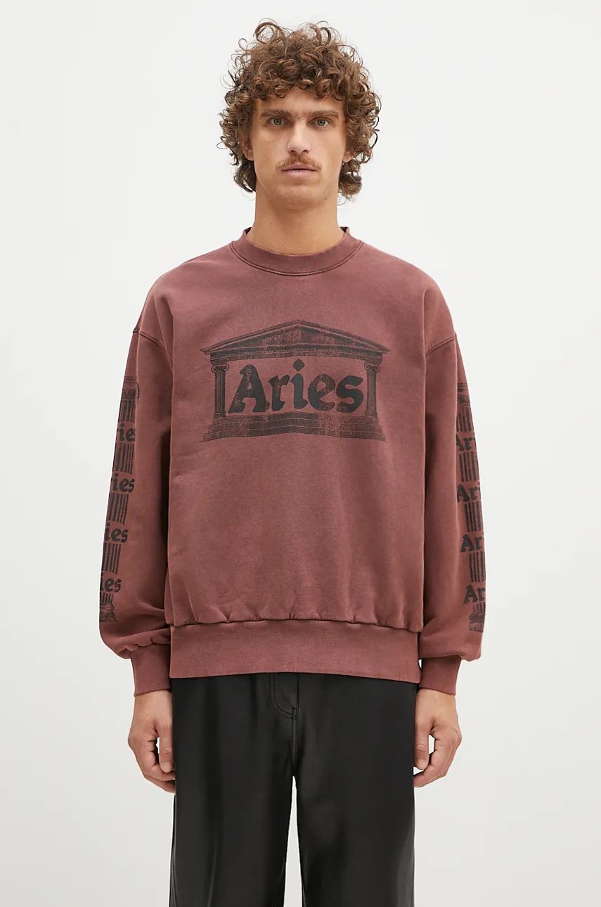 Pulover Aries Aged Ancient Column Sweatshirt With Print Rdeča | AR2003302, 0