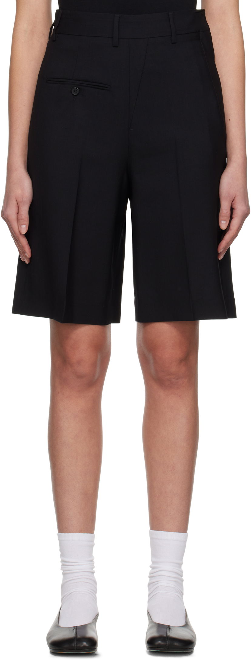 Kratke hlače Maison Margiela MM6 Maison Margiela Tailoring Wool Canvas Shorts Črna | S52MU0125 M35080