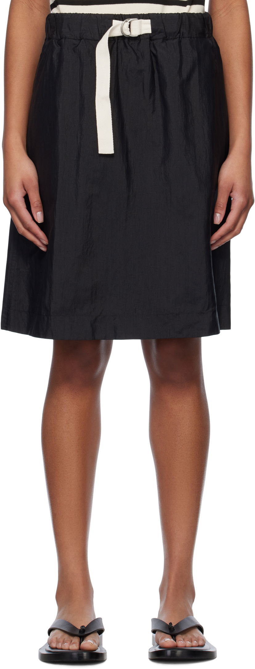 Krila Jil Sander Jil Sander Belted Midi Skirt Črna | J40MA0169_J70003