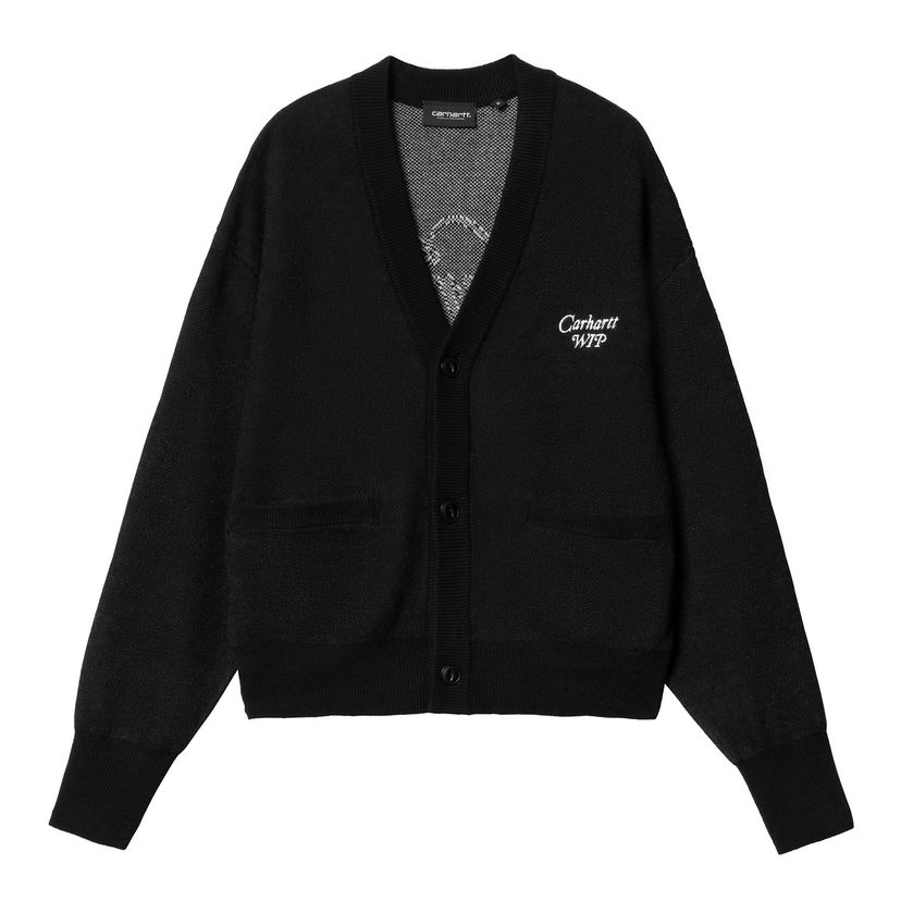 Pleteni pulover Carhartt WIP Black Harttbreaker Cardigan Črna | I034390_9