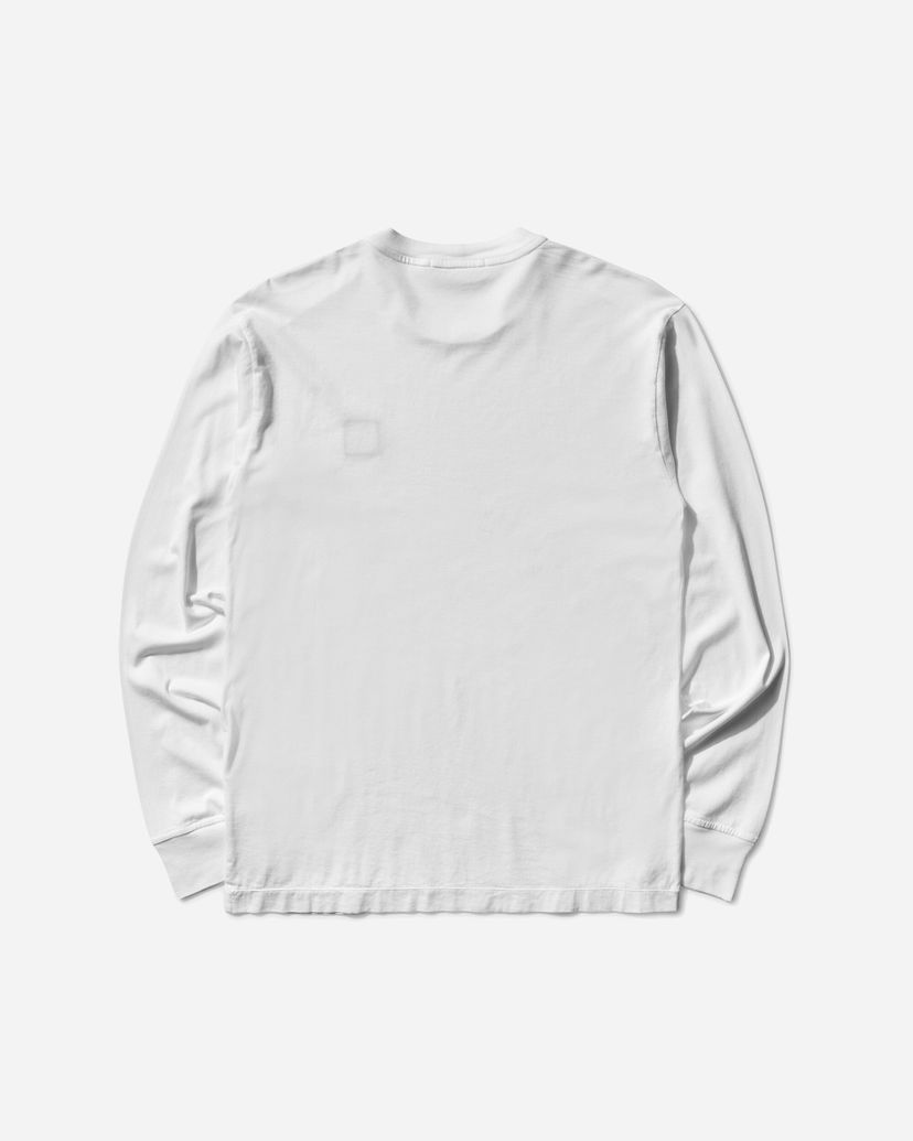 Majica Stone Island Garment Dyed Logo Longsleeve T-Shirt Bela | K2S15-2100028-S0013 V0001