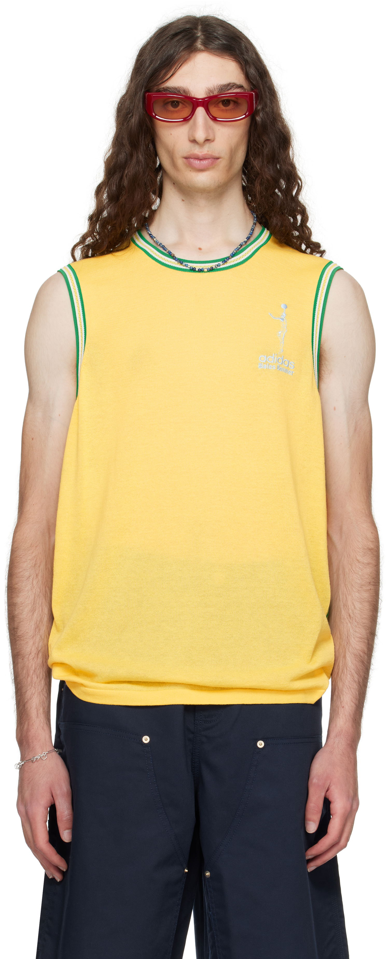 Majica brez rokavov Wales Bonner Wales Bonner adidas Originals Edition Jab Tank Top Rumena | JY6077, 0