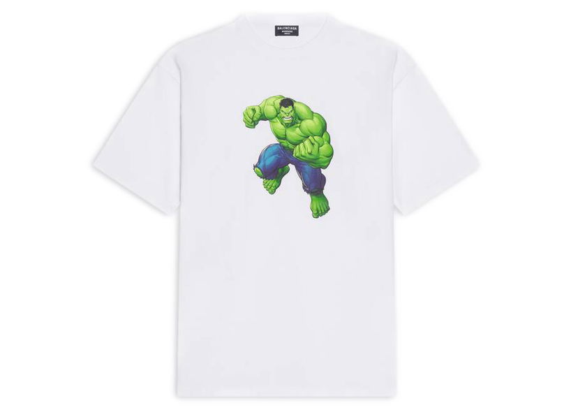 Majica Balenciaga Hulk 2021 MARVEL Medium Fit T-shirt Bela | 612965TLV599000