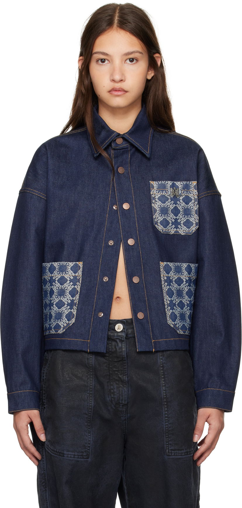 Jakna AMIRI 'MA' Quad Workwear Denim Jacket Mornarica | AWDNWJ1005