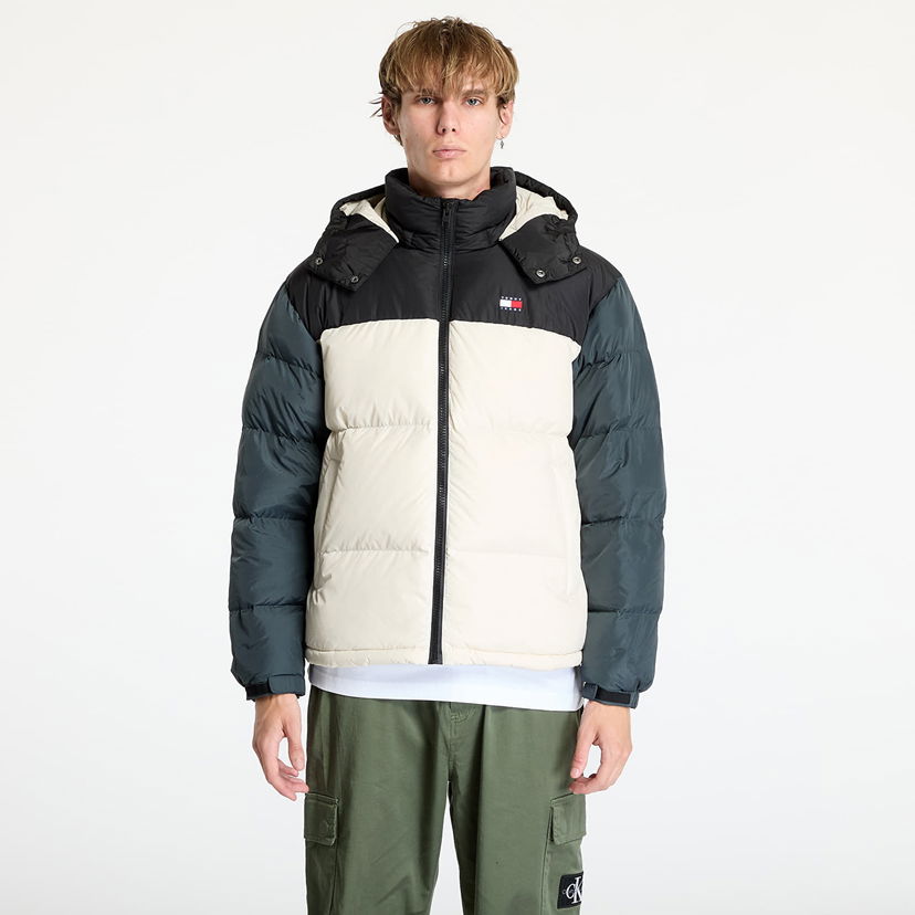 Puhovka Tommy Hilfiger Alaska Colorblock Puffer Jacket Beige Bež | DM0DM19639 ACG