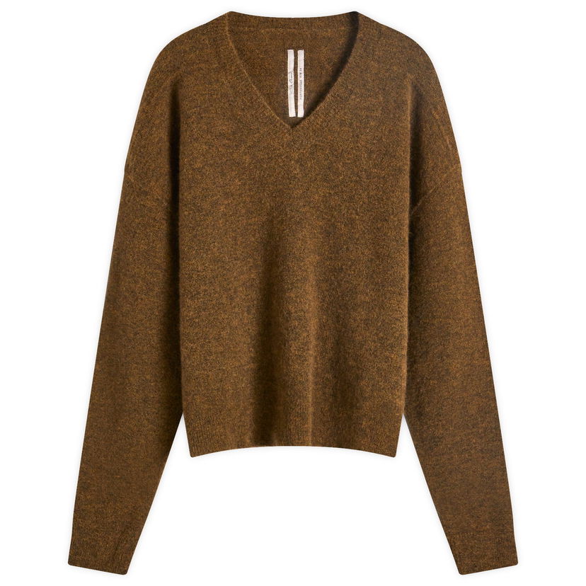 Pleteni pulover Rick Owens Tommy Knit V Neck Rjava | RU02D6650-62