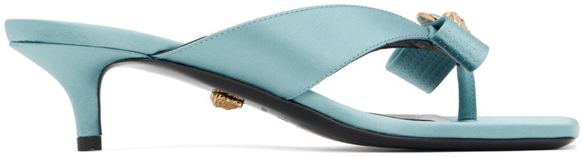Nega čevljev Versace Versace Gianni Ribbon Low Satin Mules Modra | 1013017_1A00619_1V59V