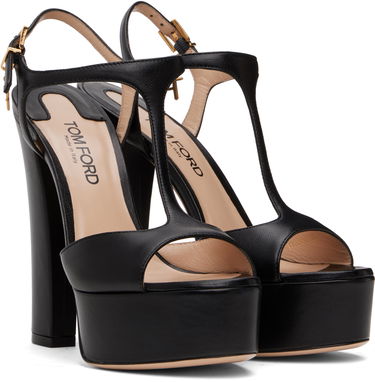 Modni dodatki Tom Ford TOM FORD Nappa Leather Lux Heeled Sandals Črna | W3560-LSP002G, 3