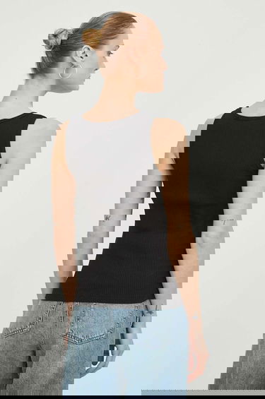 Majica brez rokavov Samsoe Samsoe Samsoe Samsoe SAAMANZA Ribbed Square Neck Tank Top Črna | F10000006, 2