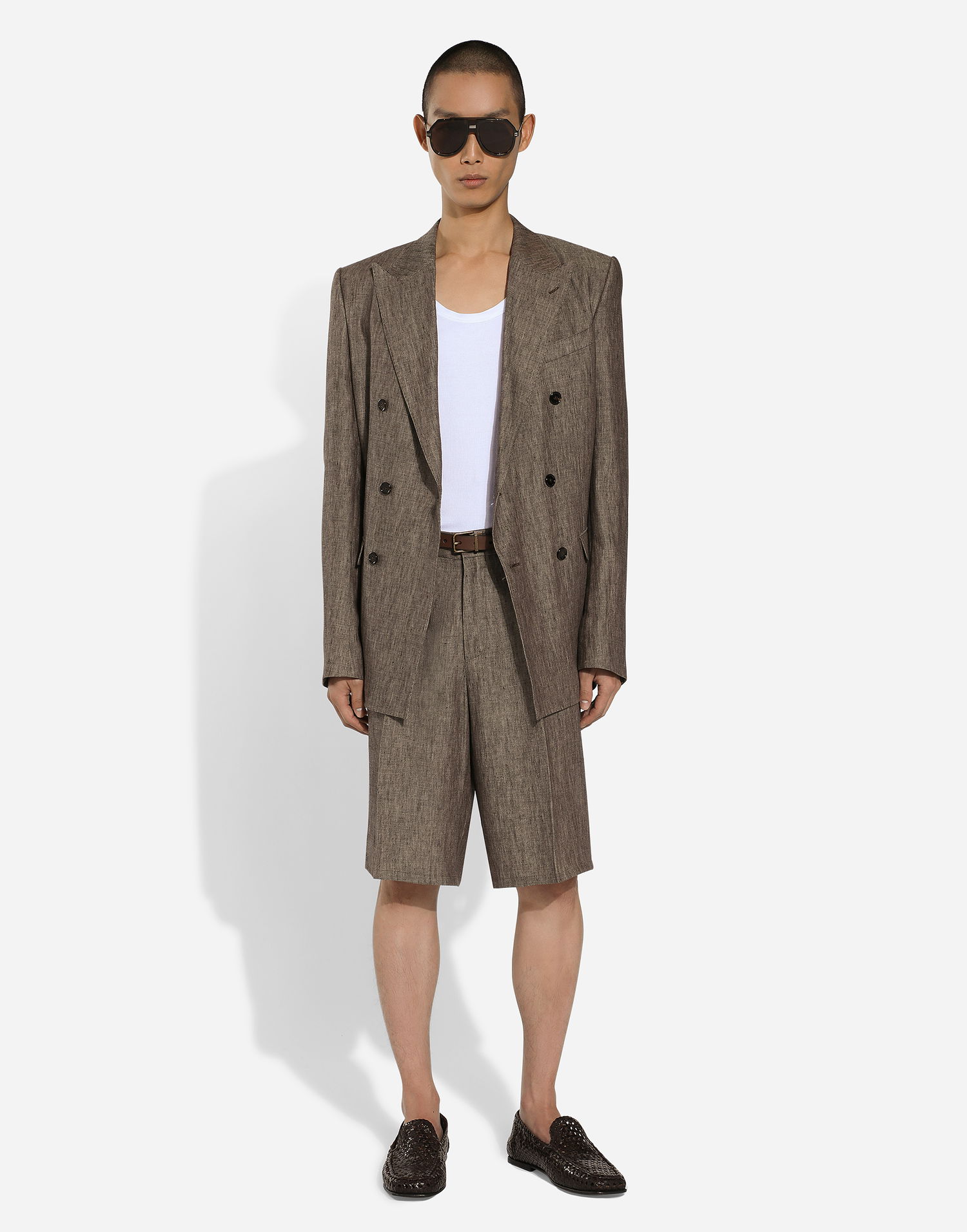 Jakna Dolce & Gabbana Dolce & Gabbana Double-breasted Taormina Linen Jacket Rjava | G2NW1TFU4L0S8231, 1