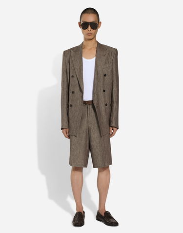 Jakna Dolce & Gabbana Dolce & Gabbana Double-breasted Taormina Linen Jacket Rjava | G2NW1TFU4L0S8231, 1