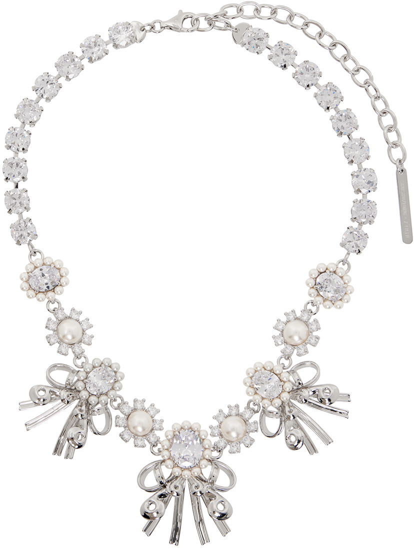 Ogrlica SHUSHU/TONG SHUSHU/TONG Curly Hair Sunflower Diamond Chain Necklace Kovinski | 24724SLV00NN