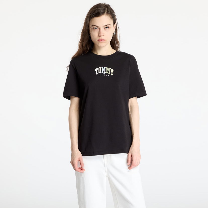 Majica Tommy Hilfiger Tommy Jeans Relaxed Color Varsity Tee Črna | DW0DW21337 BDS