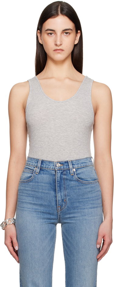 Majica brez rokavov Anine Bing Anine Bing Ginny Scoop Neck Sleeveless Bodysuit Siva | A-08-10672-GRM5, 0