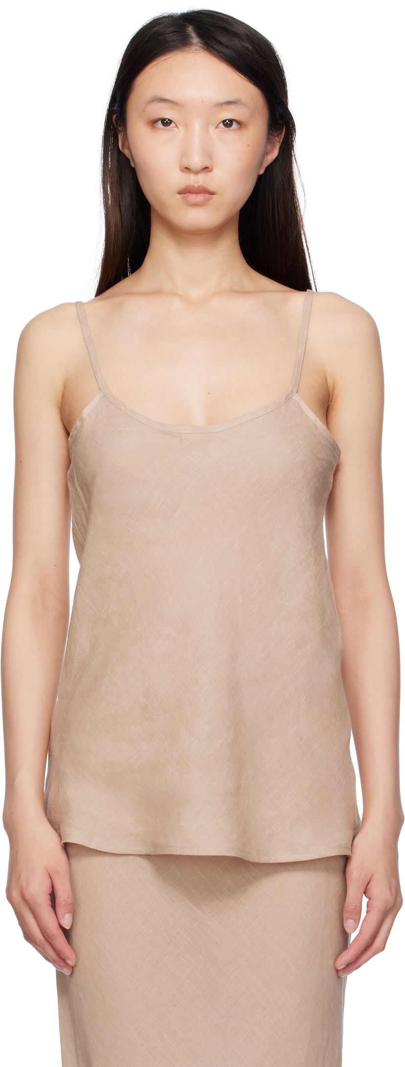 Majica brez rokavov Baserange Baserange Dydine Linen Camisole Bež | TODY-LI-SU25