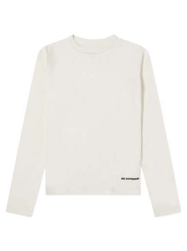 Majica Jil Sander Long Sleeve Crew Logo Top Bela | J40GC0022-J70021-102