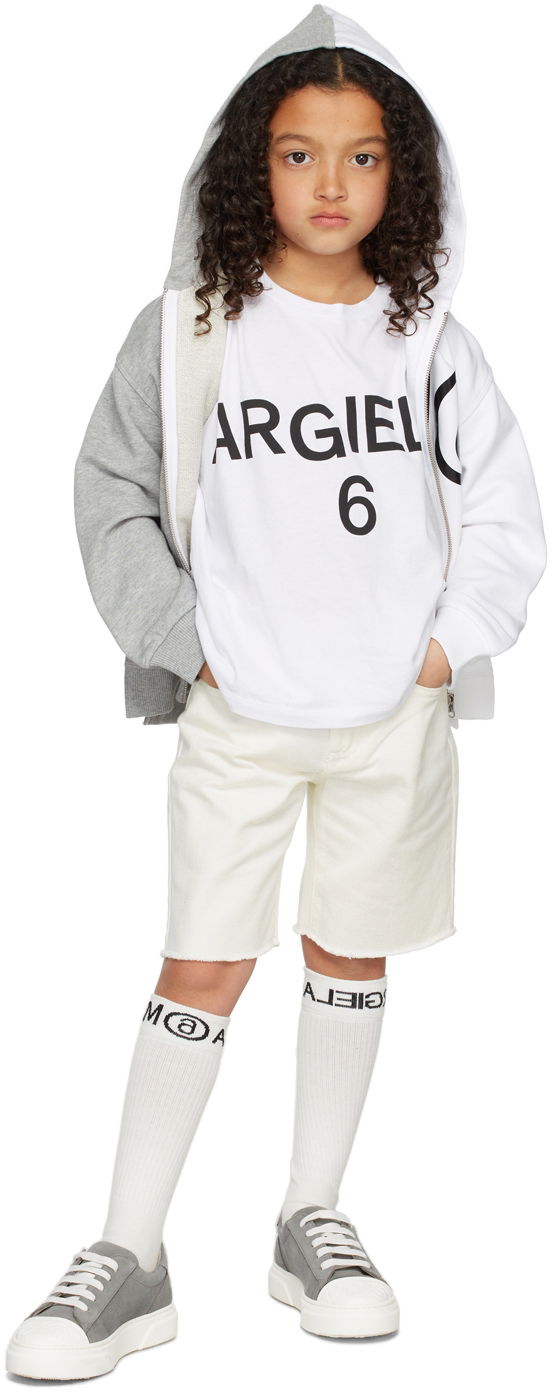 Kratke hlače Maison Margiela MM6 Maison Margiela Kids Logo Denim Shorts Siva | M60099-MM046, 0