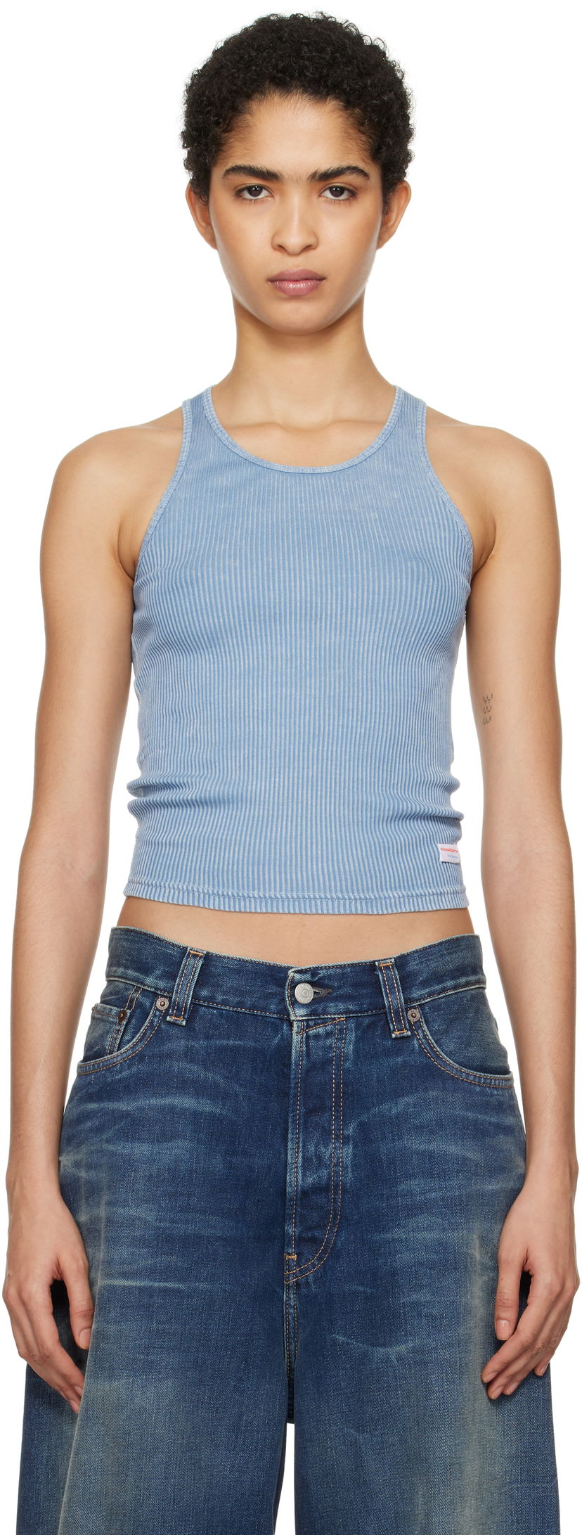 Majica brez rokavov Alexander Wang Alexander Wang Classic Racer Tank Top Modra | WL001W